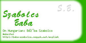 szabolcs baba business card